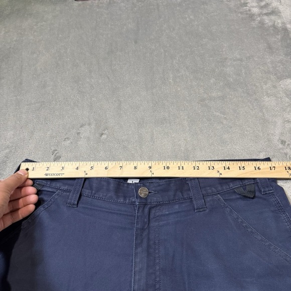 Carhartt Navy Blue Mens Cargo Work Pants Size 34x30 Faded and Distressed Utility - Picture 11 of 14
